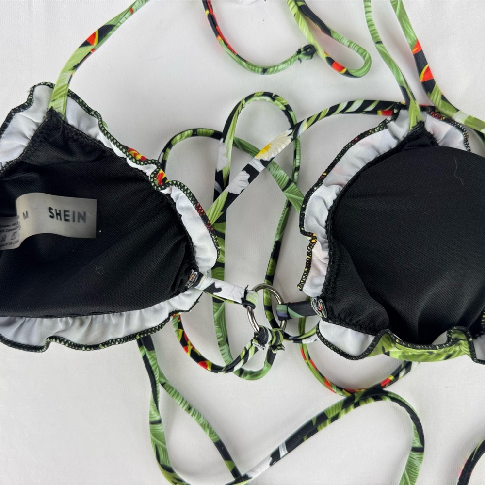 SHEIN String Floral Bikini Top - Picture 3 of 4